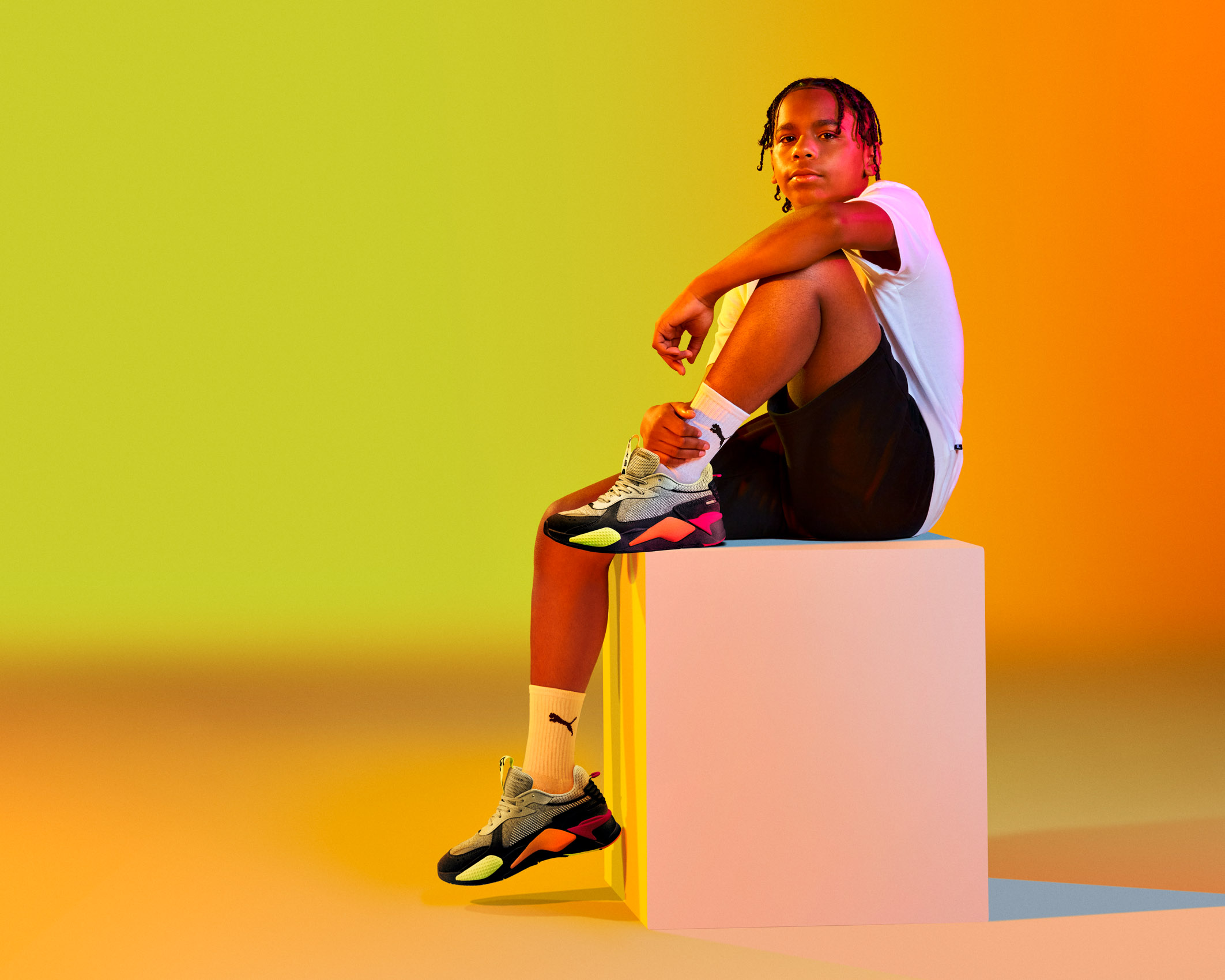 A studio portrait of Ethan Emilio James for Puma